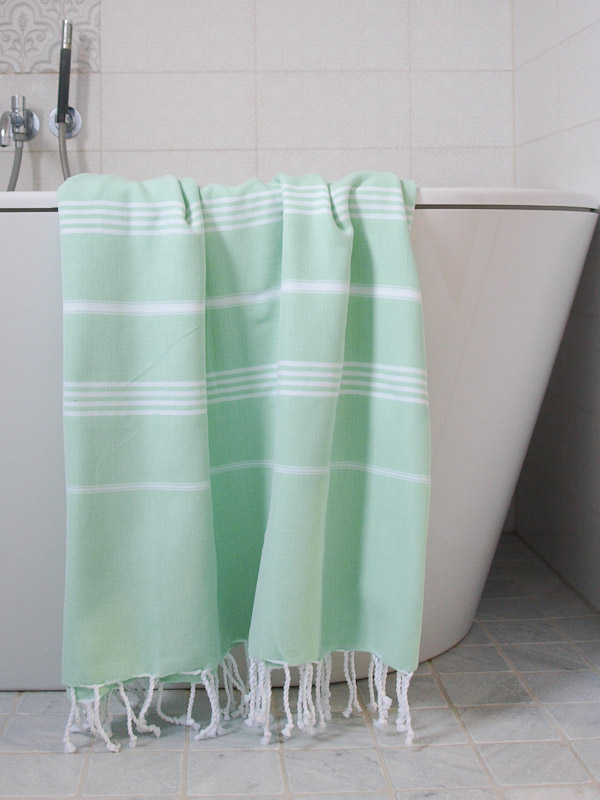 hammam towel fresh green/white